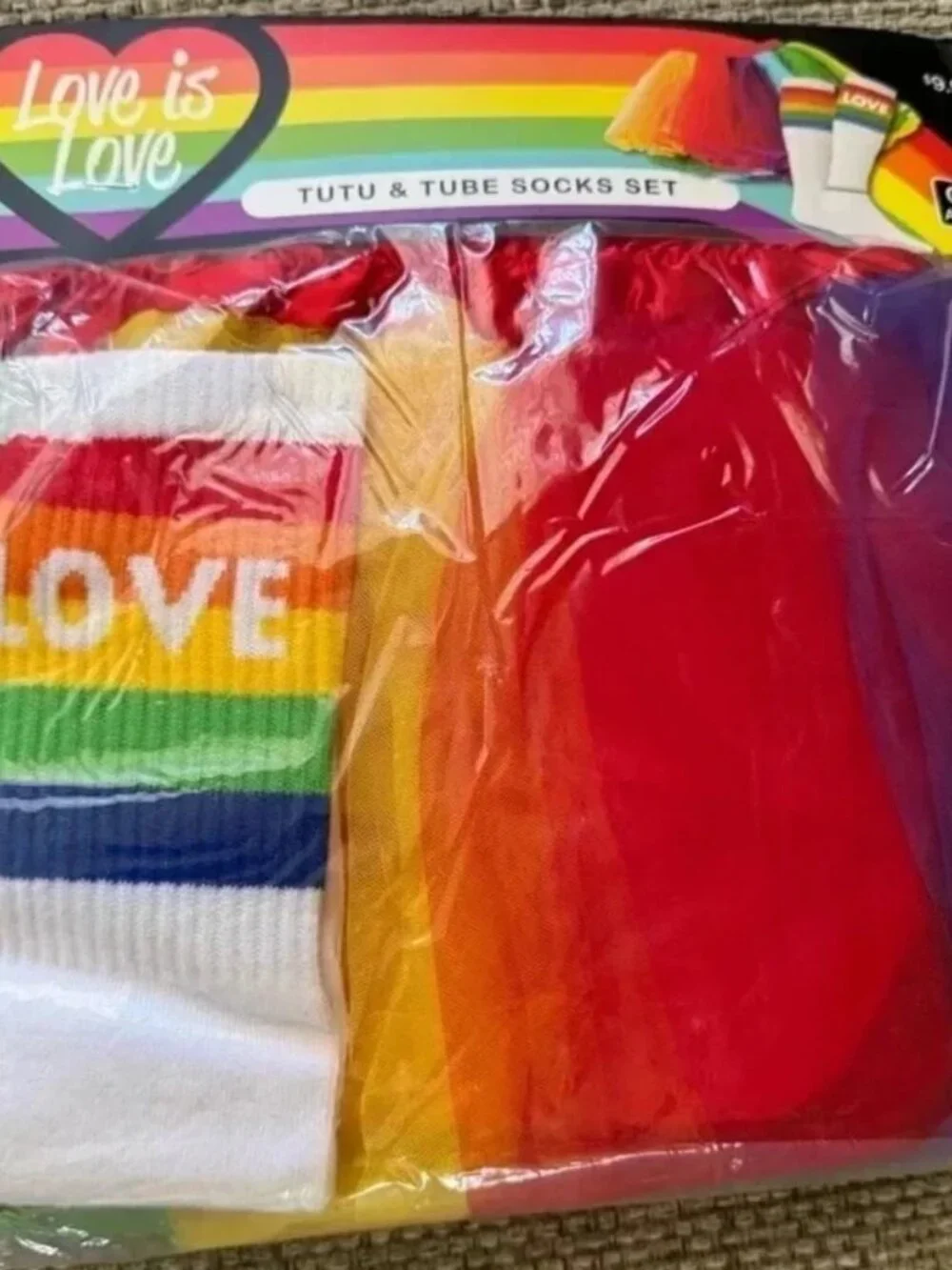New-Love Is Love Pride Tutu & Tube Socks Set